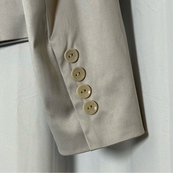 Talbots Cropped Silk Blend Blazer Petite 6 NWT Gray - Picture 9 of 11